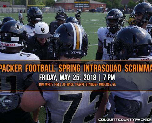 colquitt county packer football spring intrasquad scrimmage friday may 25 2018 moultrie ga